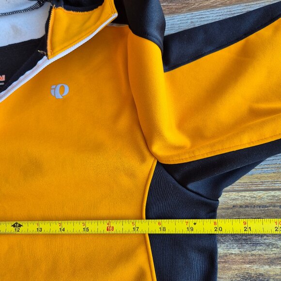 Pearl Izumi Elite Series Thermal Cycling Hooded 1/4 Zip Jacket Orange Black - Picture 12 of 13